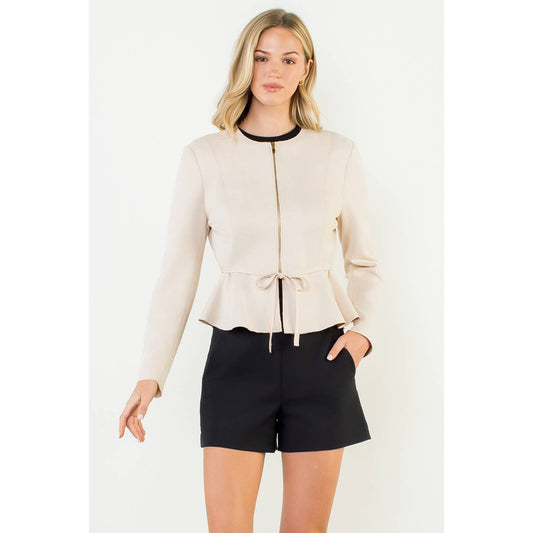 Brooke Suede Jacket in Cream