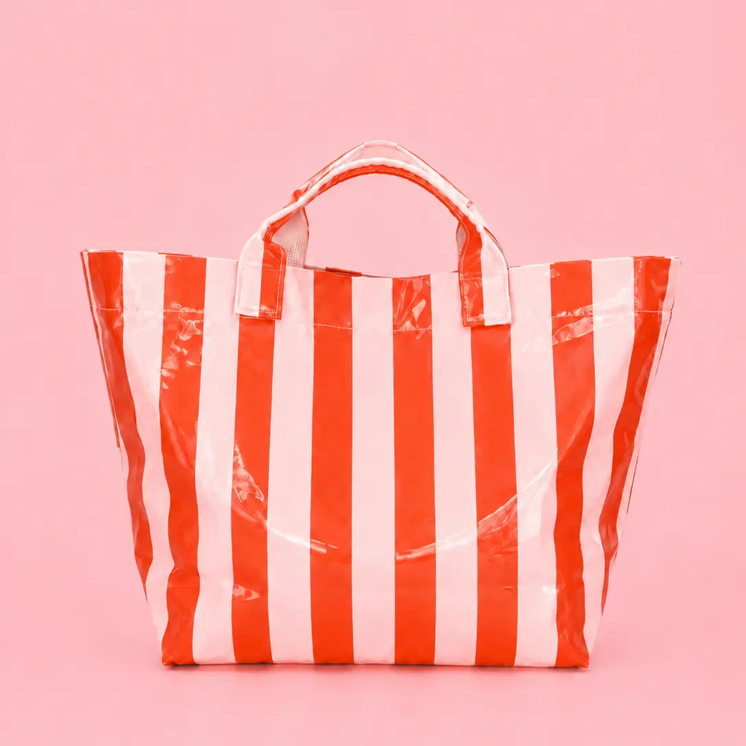 Colorful Stripe Wipeable Tote Bag