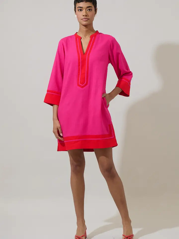 The Allie Shift Linen Mini Dress