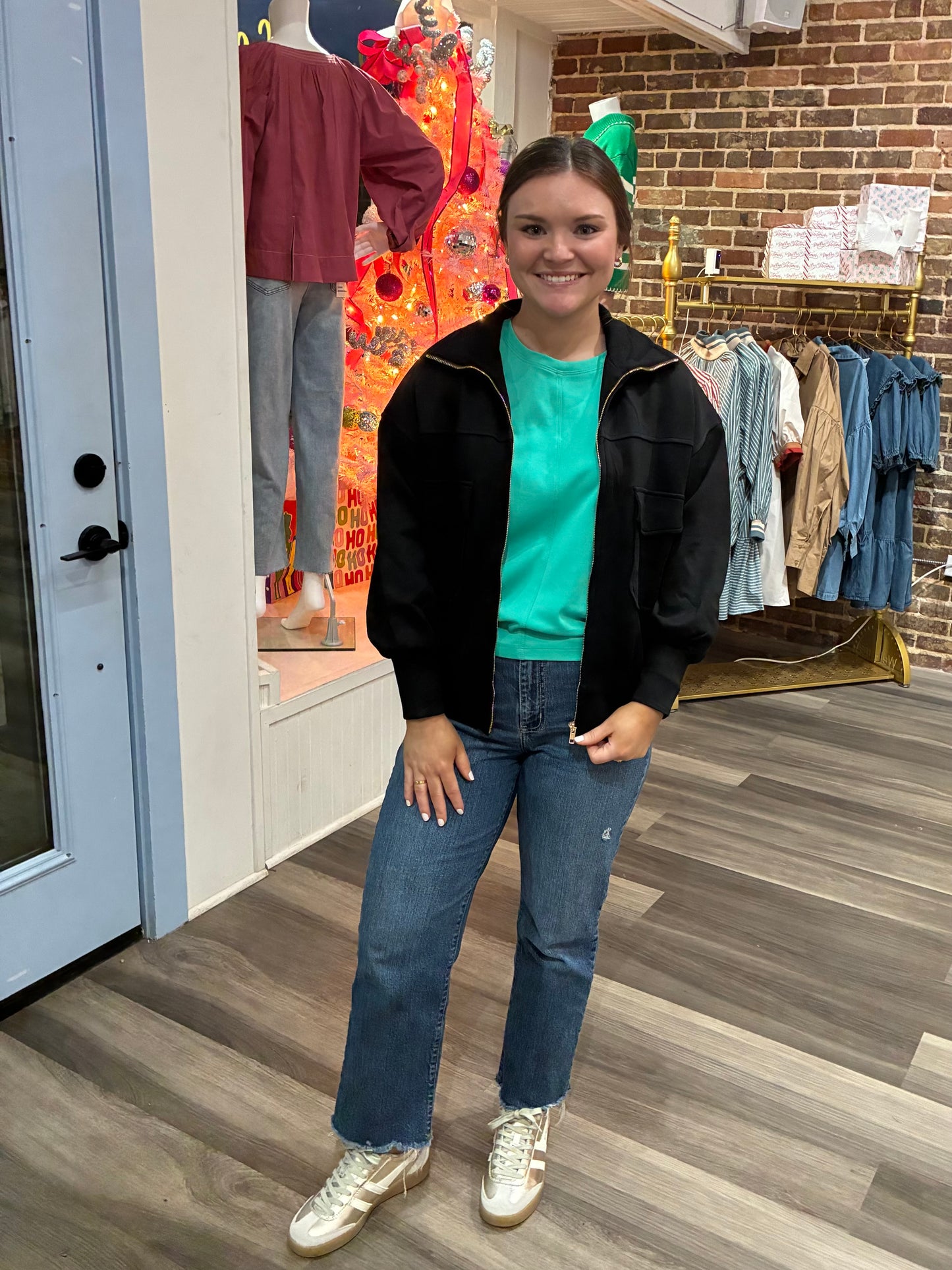 Griffin Top in Emerald Green