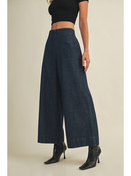 Back Banding Denim Pants