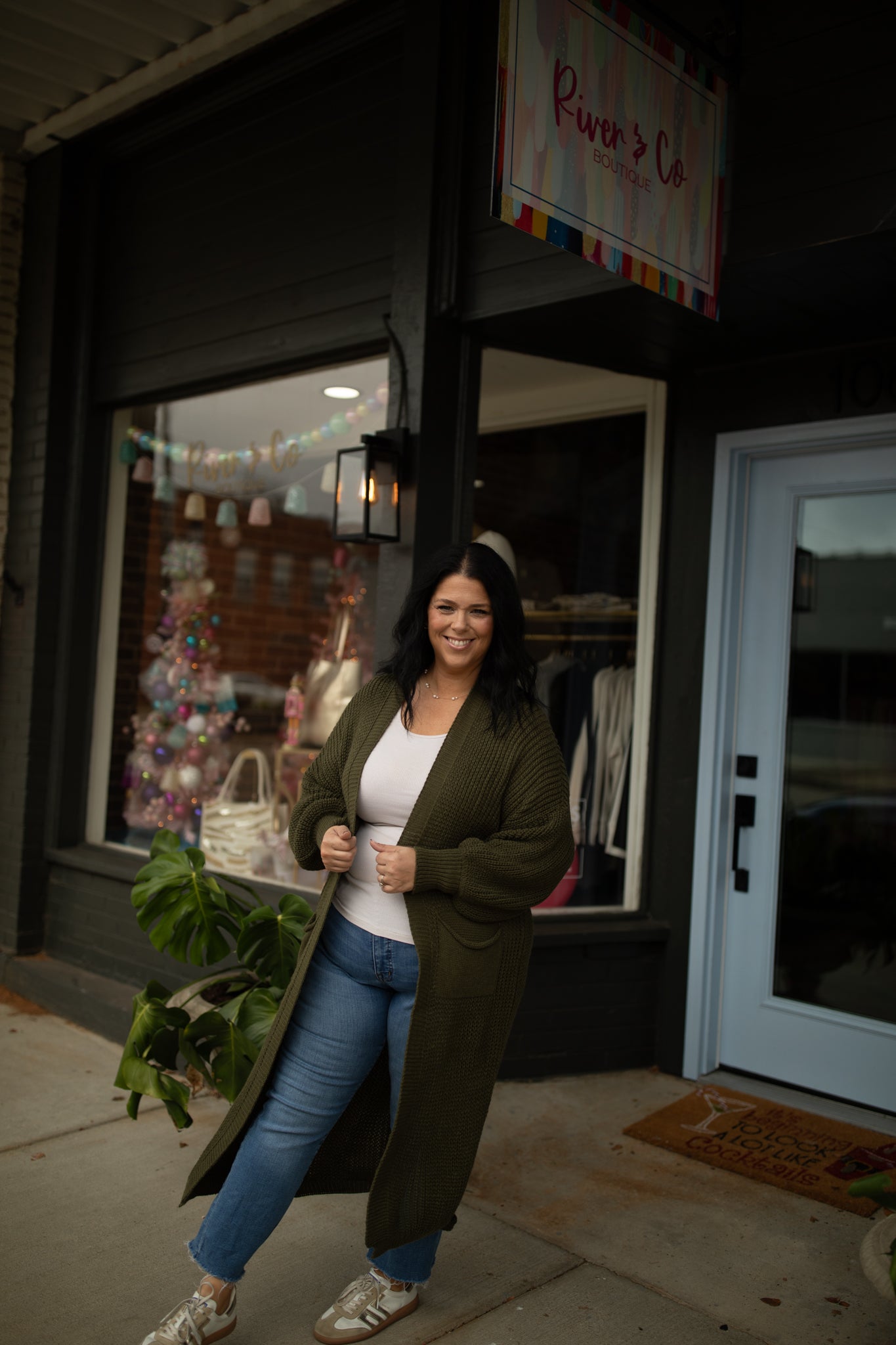 Laken long Knit Cardigan in Persimmon