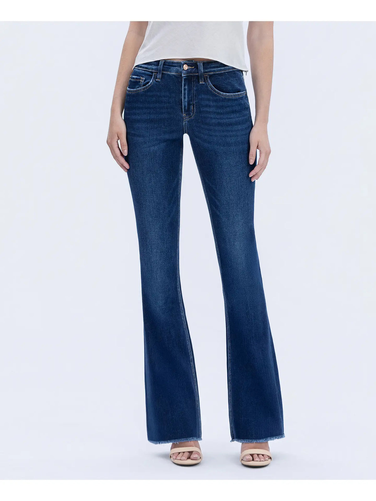 Vervet: High Rise Bootcut Jeans in Medium Denim