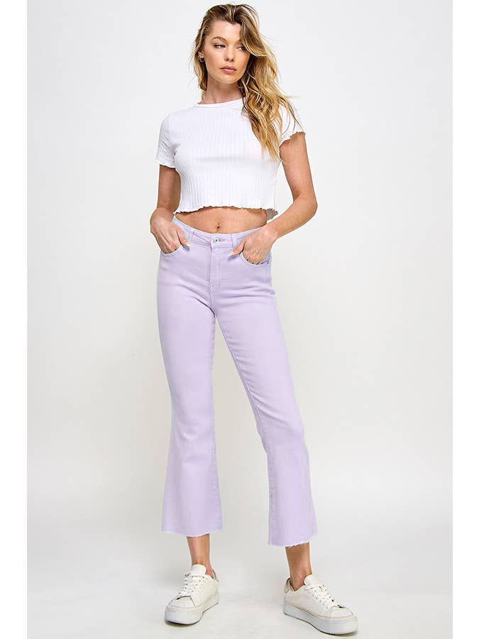 Lilac Crop Flare Jean