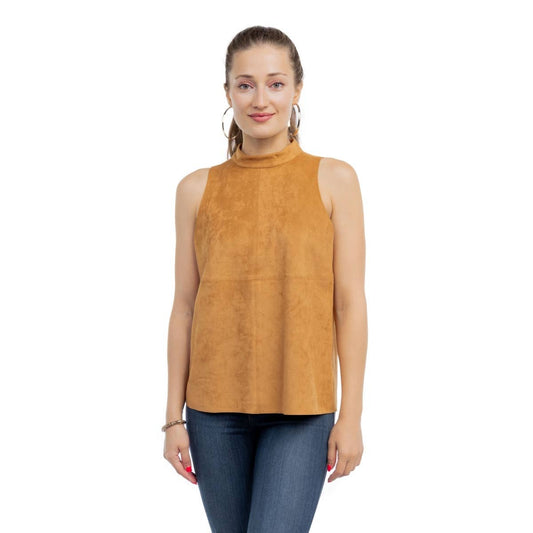 Marissa Mock Neck Top in Cashew