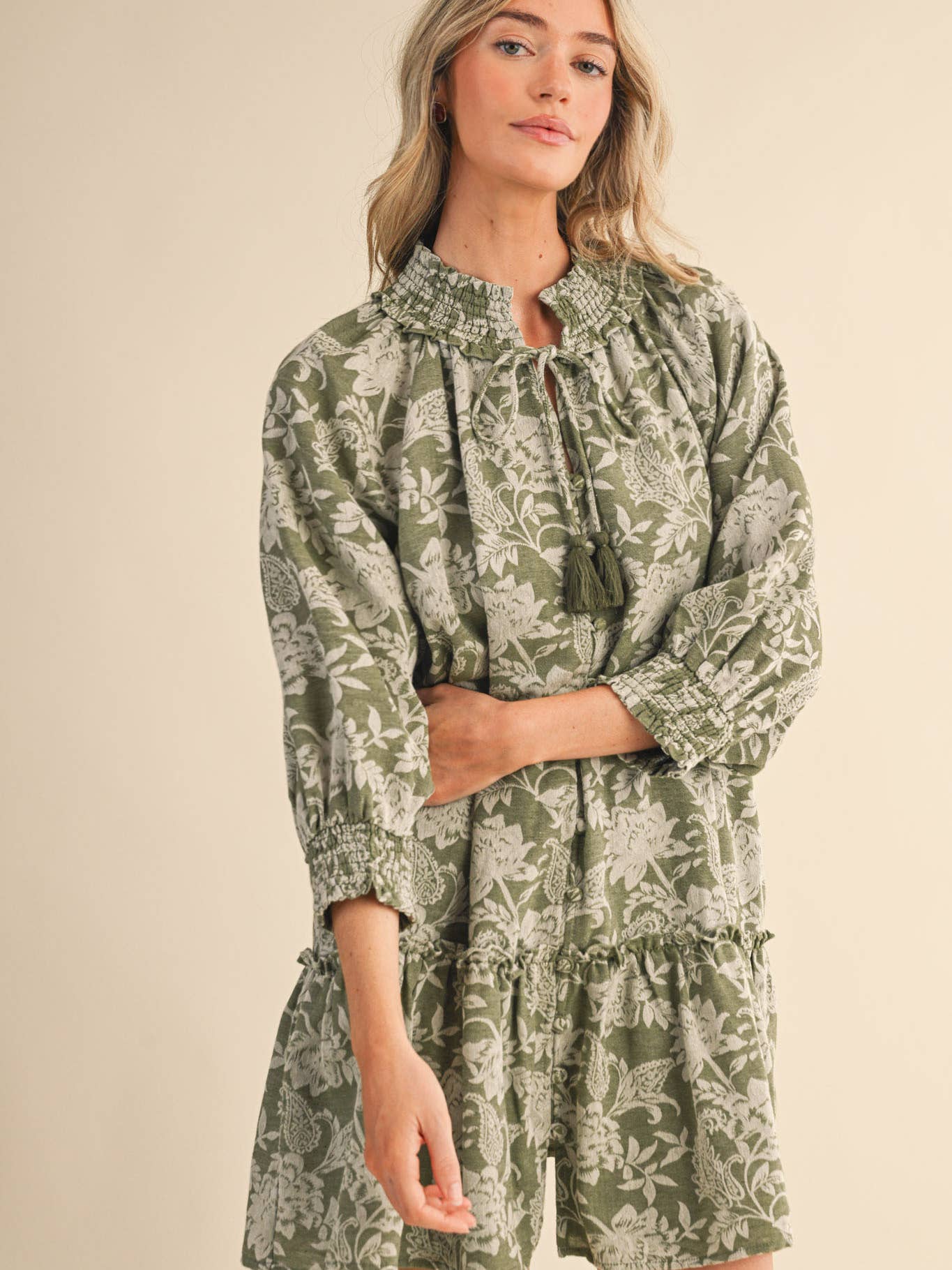 Courtney Mini in Olive Floral