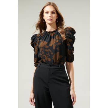 Landon Top in Black Floral