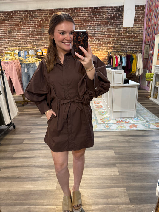 Remi Shirt Dress in Brown