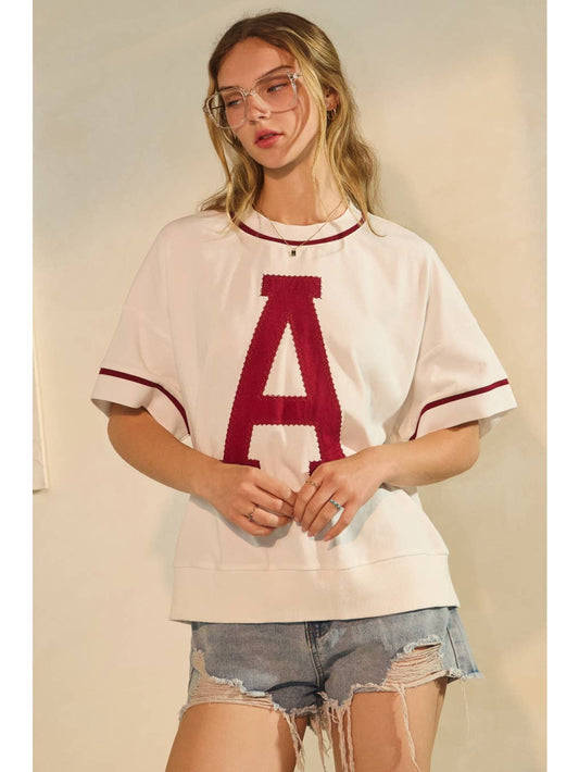 Alabama Short Sleeve Sweatshirt in White