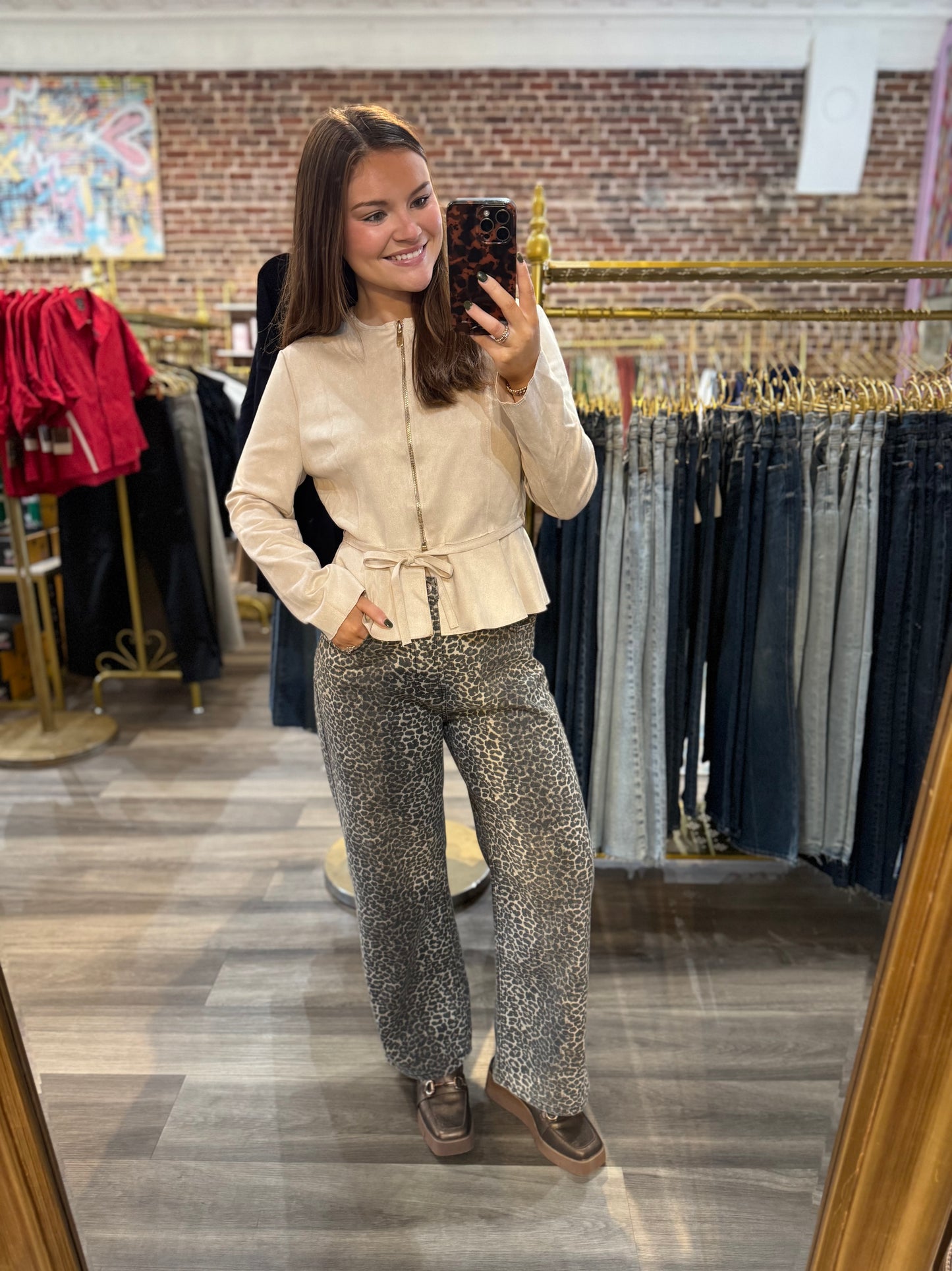 Brooke Suede Jacket in Cream