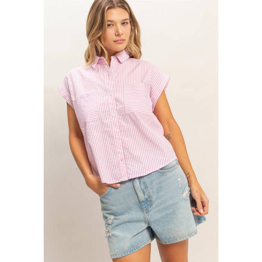 Button Up Stripe Shirt