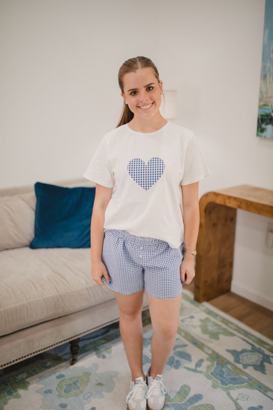 Parker Gingham Boxer Shorts in Blue