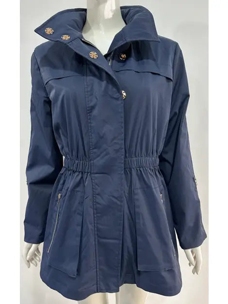 W.A.Y Lightweight Raincoat Jacket Long in Navy