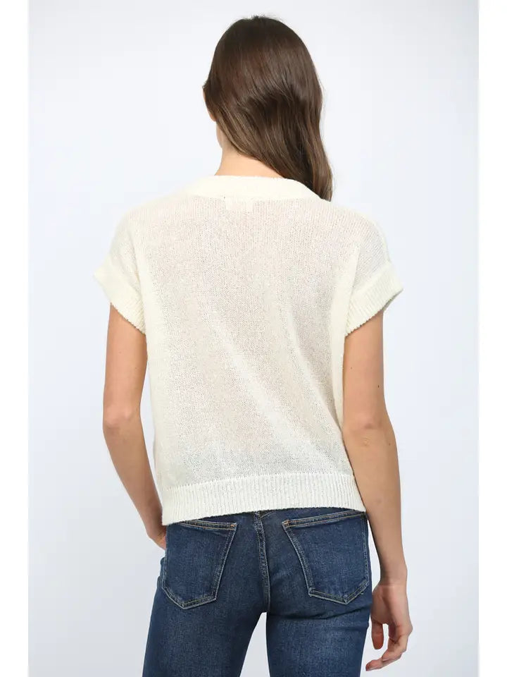 The Frita Sweater Top in Cream