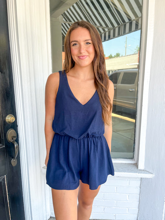 Lexi Romper in Navy