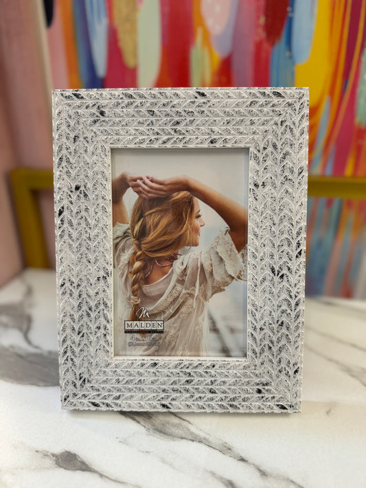 4x6 Picture Frame in White Wheat