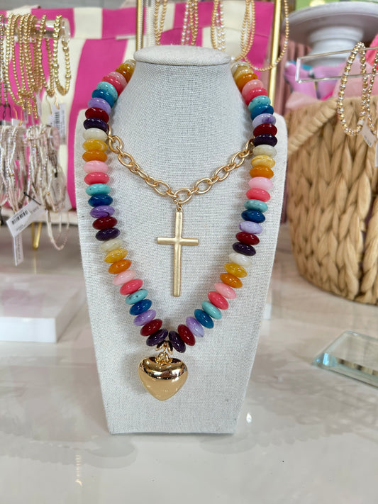 Rondelle Heart Necklace