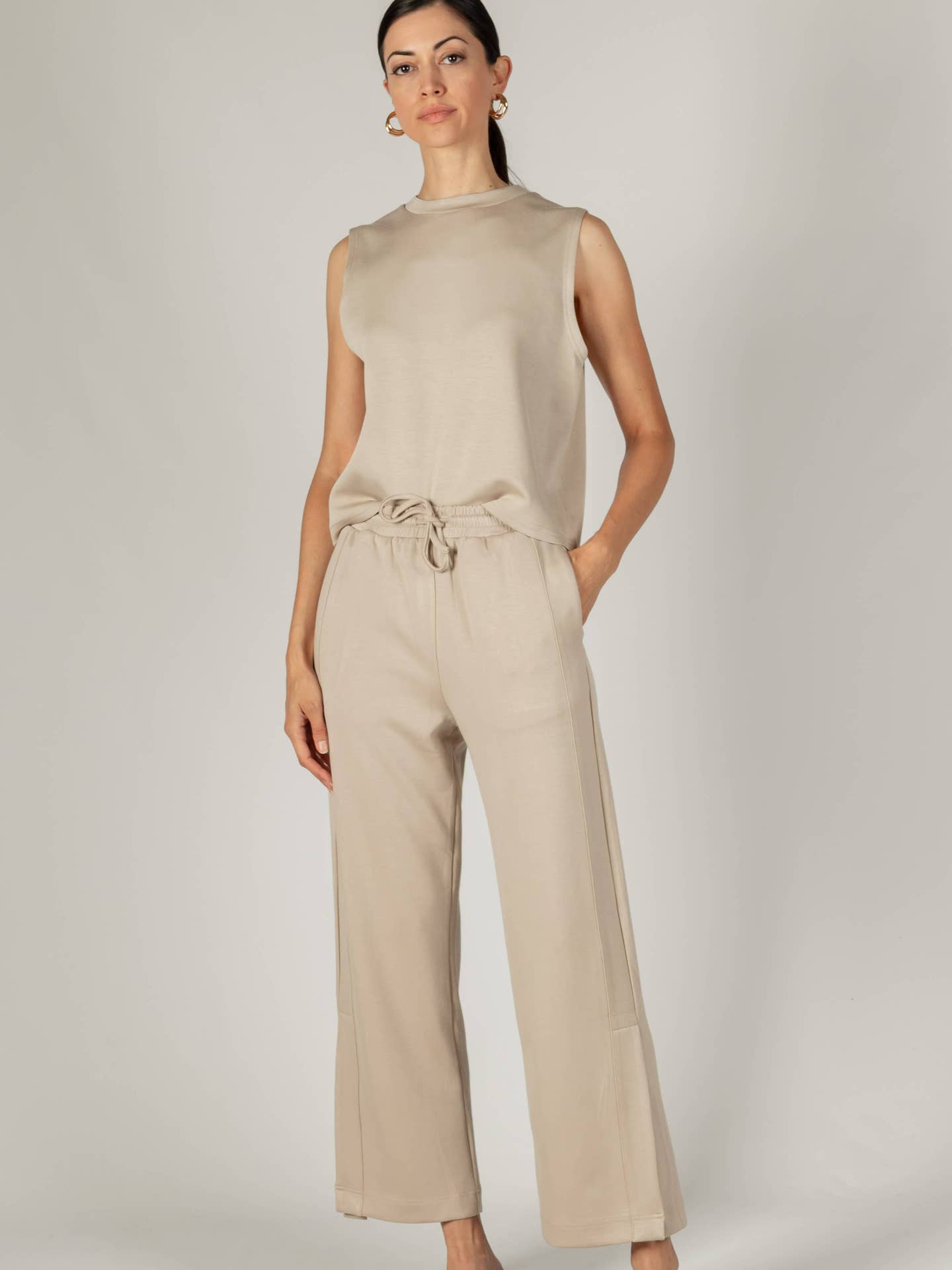 Butter Model Wide Leg Pants in Taupe