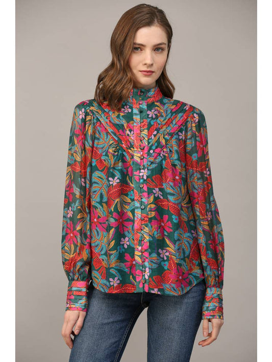 Sarah Standing Collar Blouse