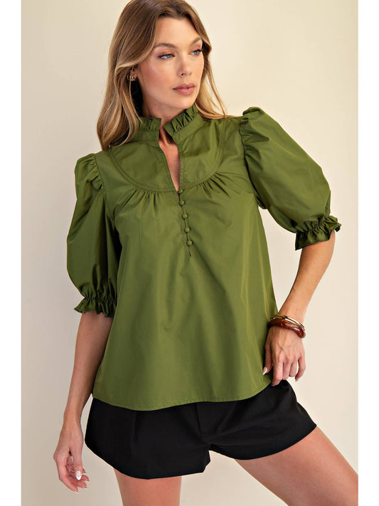 Hannah Top in Olive
