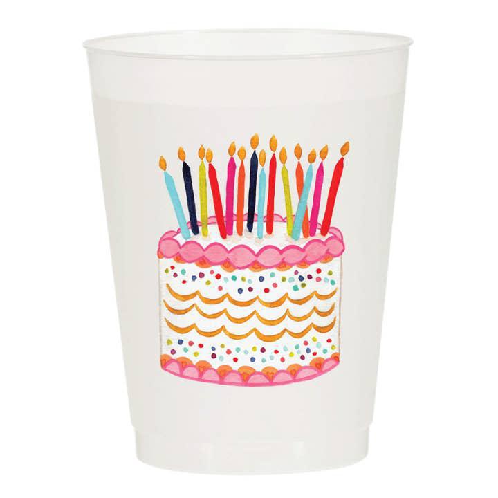 Birthday Cake Watercolor  Frosted Stadium Cups
