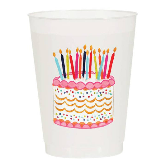 Birthday Cake Watercolor  Frosted Stadium Cups