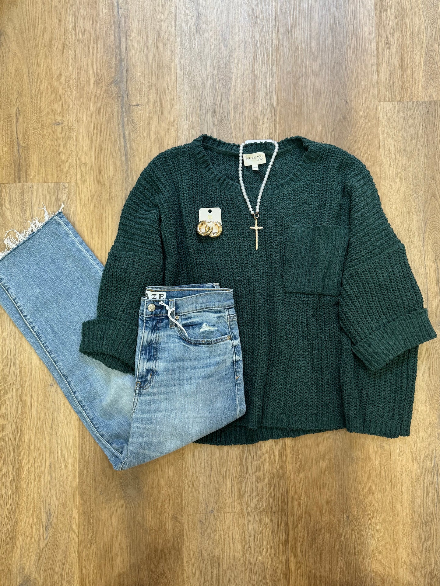 Libby Sweater in Hunter Green