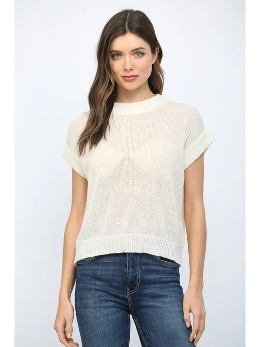 The Frita Sweater Top in Cream