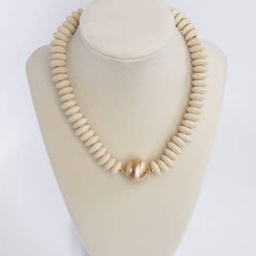 Taupe Saucer Bead Necklace
