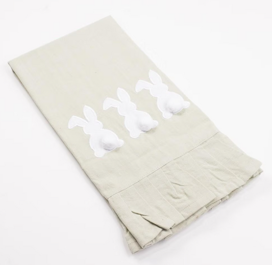 Bunny Ruffle Hand Towel Oat