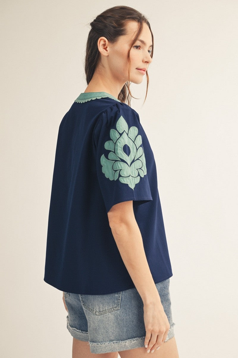 The Brandie Top in Navy