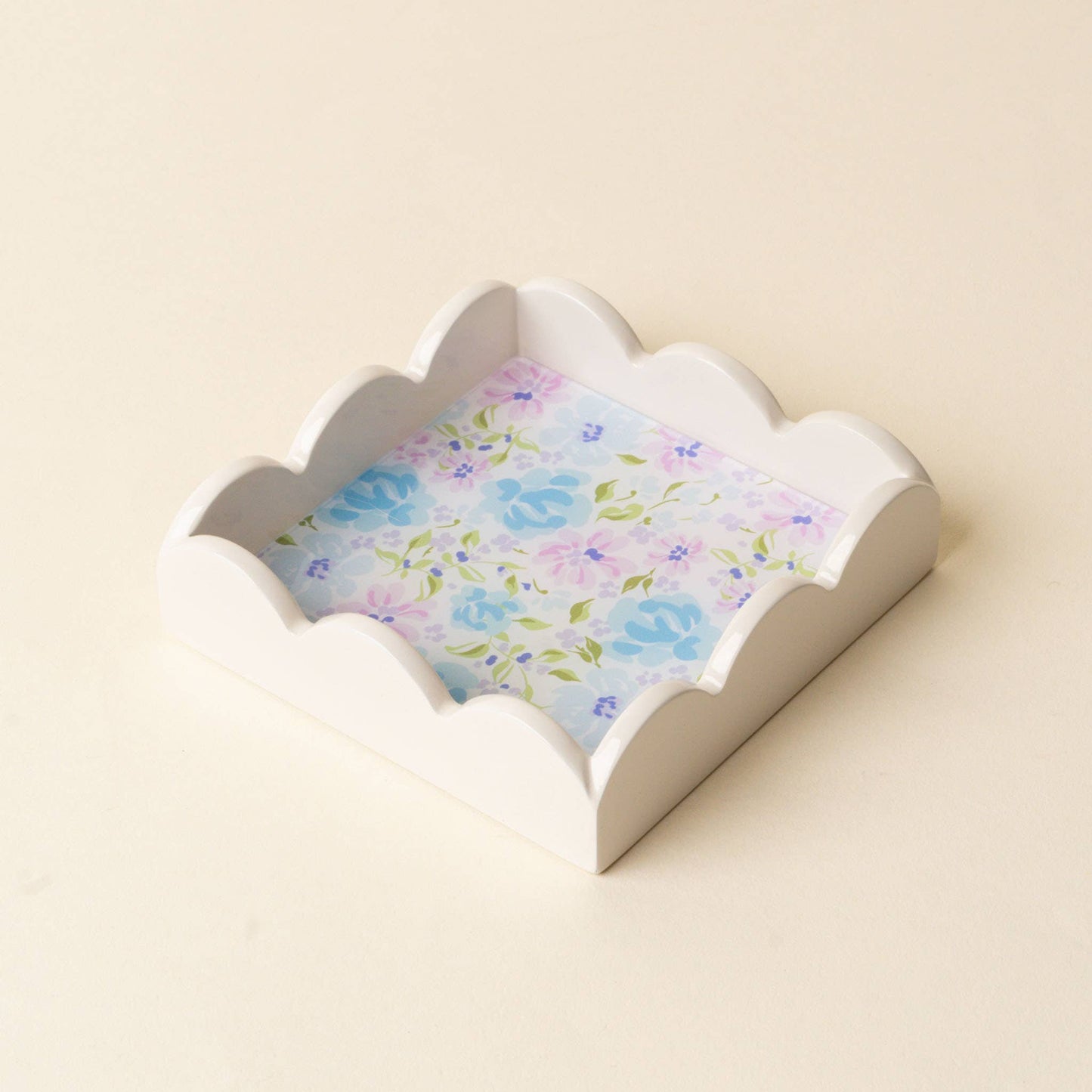 Scallop Trinket Tray-Secret Garden Blue