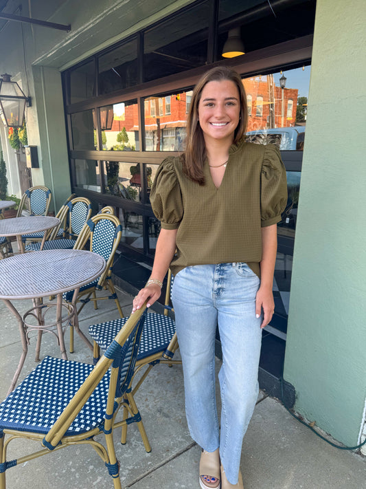 Megan Top in Olive