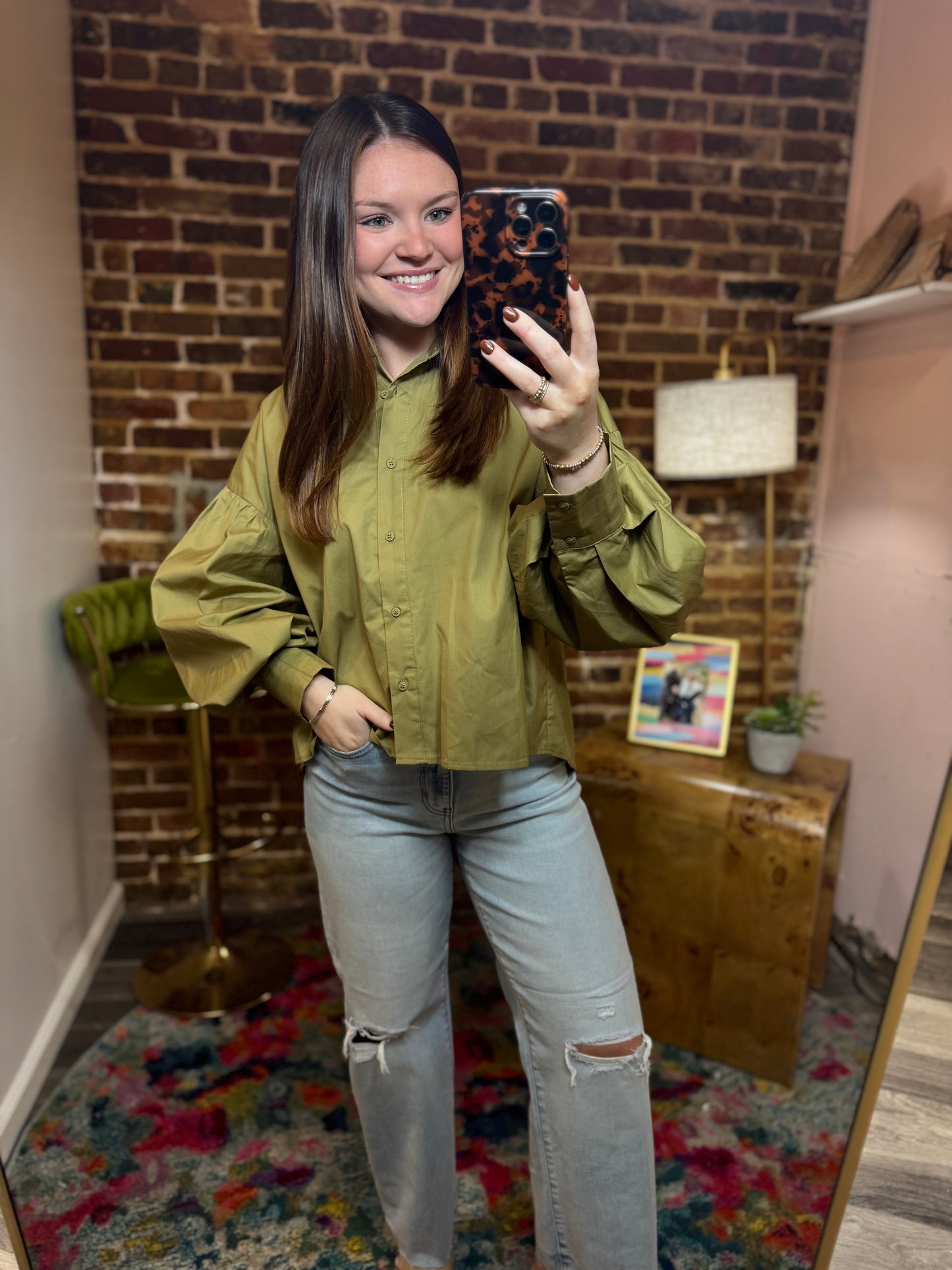 Avery Top in Olive