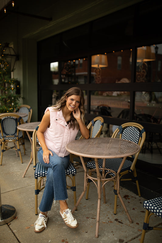 Allison Puffer Vest in Baby Pink