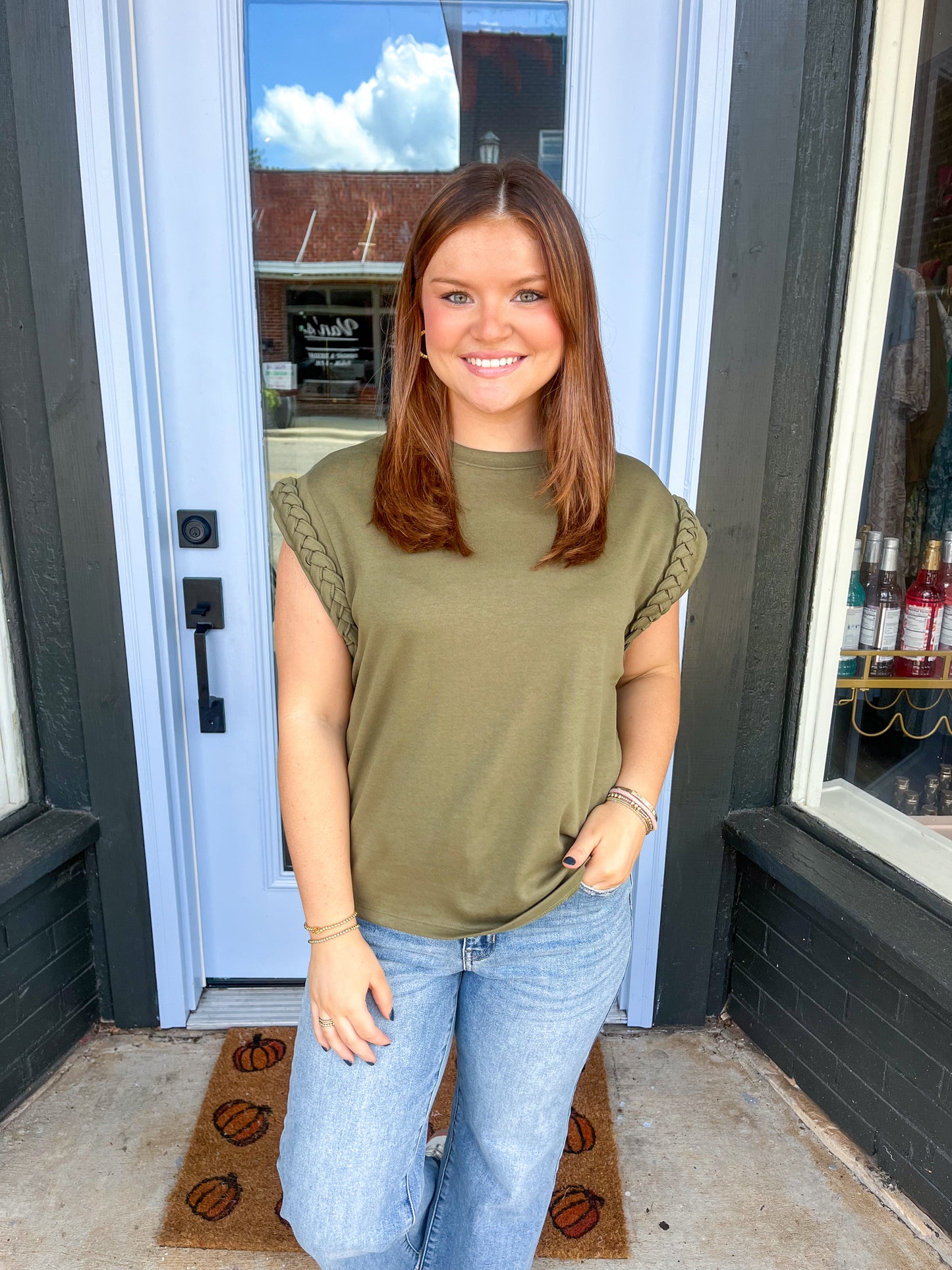 Elizabeth Top in Olive