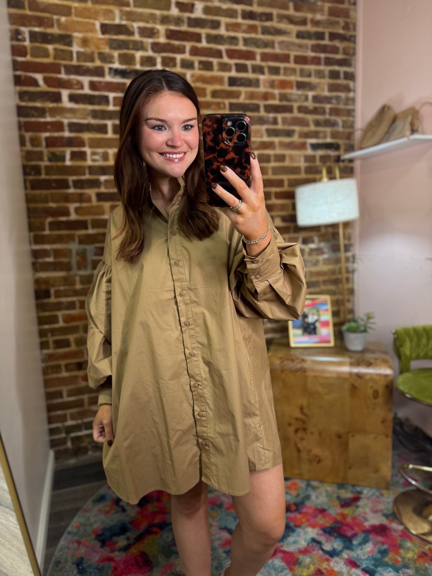 Addison Shirt Dress in Mocha