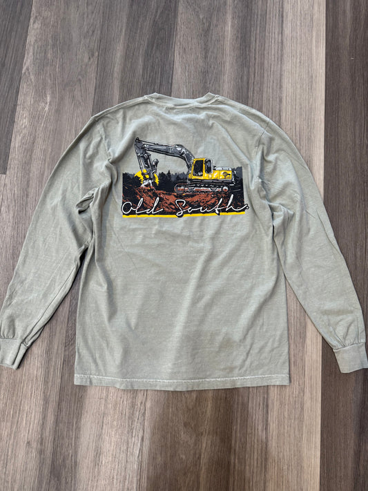 Trackhoe Long Sleeve T-shirt in Sandstone