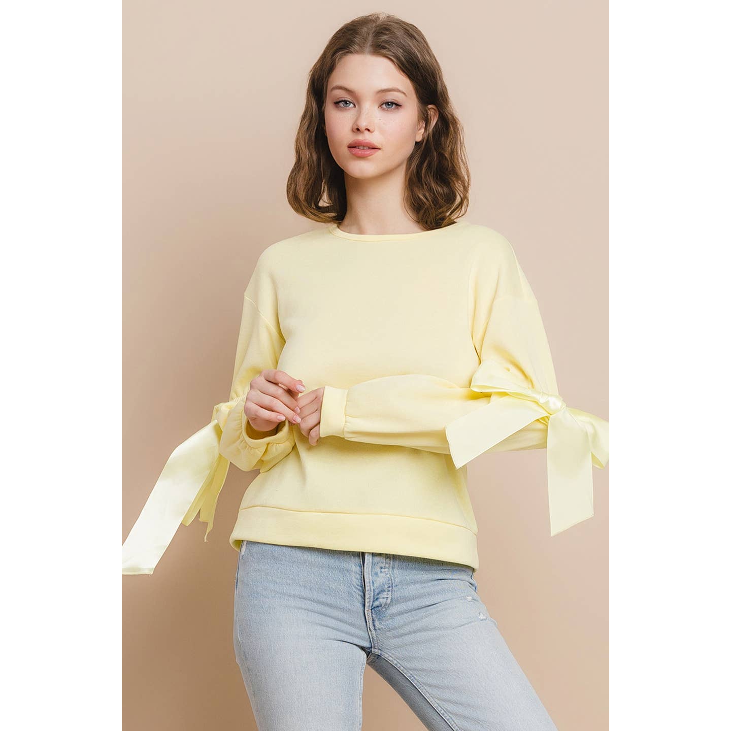 Mary Bow Sweatshirt in Yellow