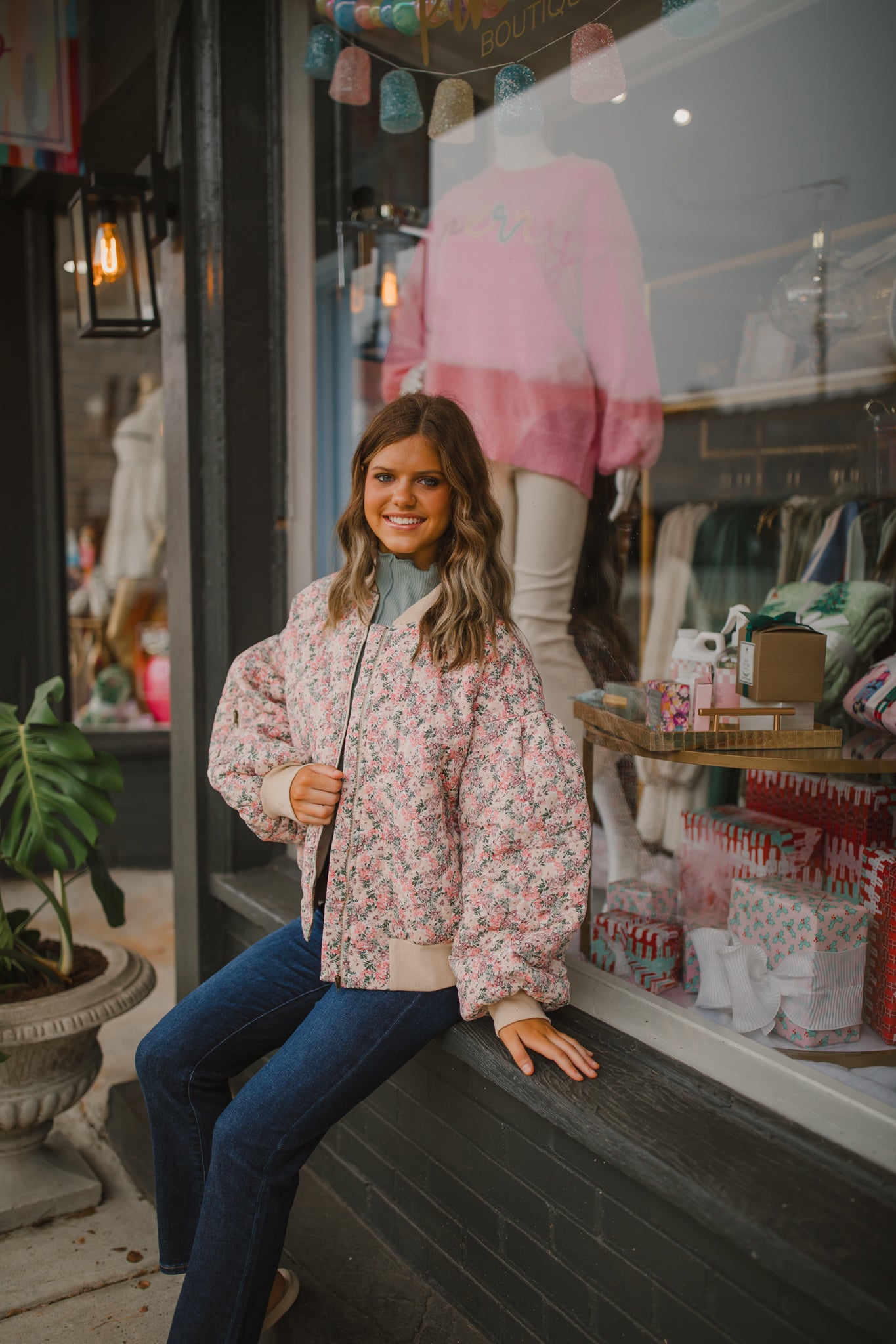 Kelsay Quilted Jacket in Pink Floral