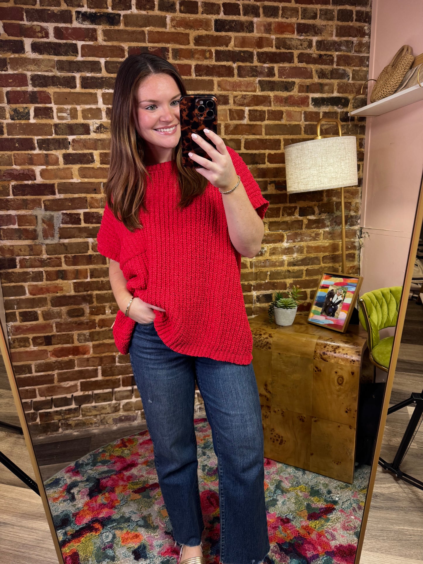 Lola Sweater in Cherry Red