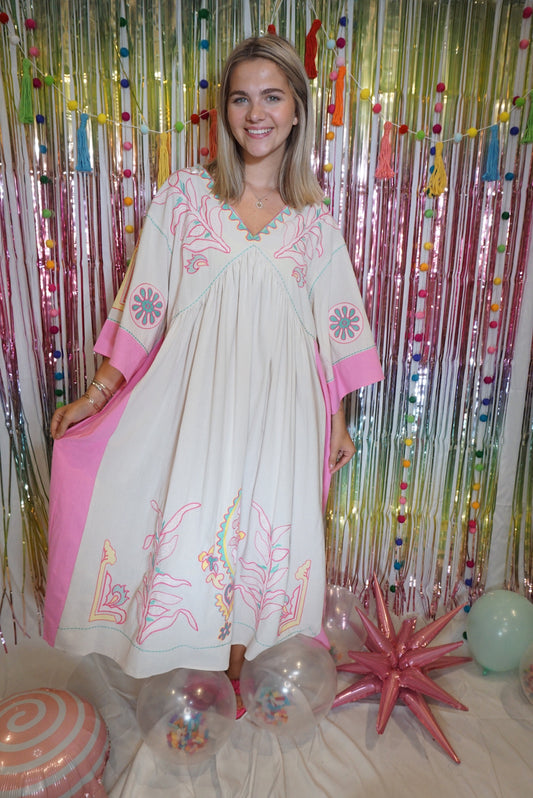 Taylor Embroidered Maxi in Pink