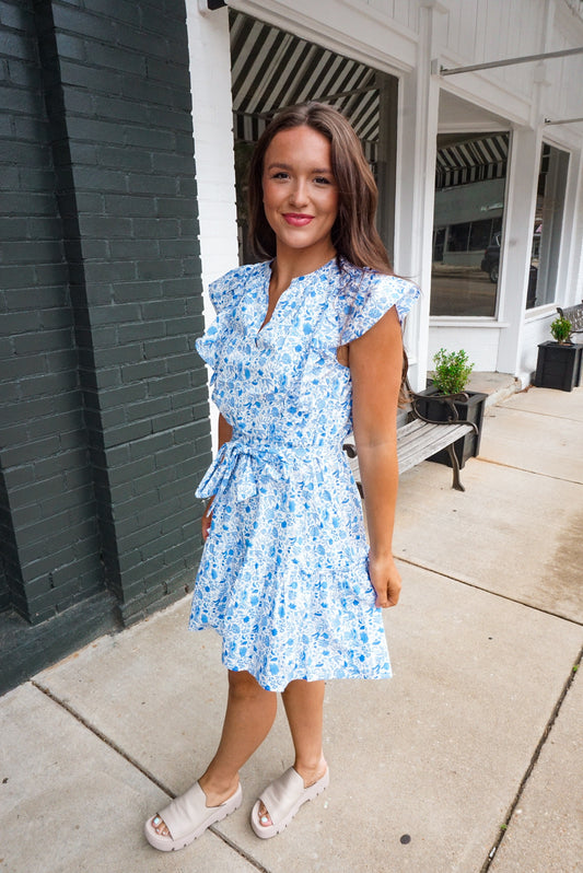 Luray Floral Ruffle Mini Dress