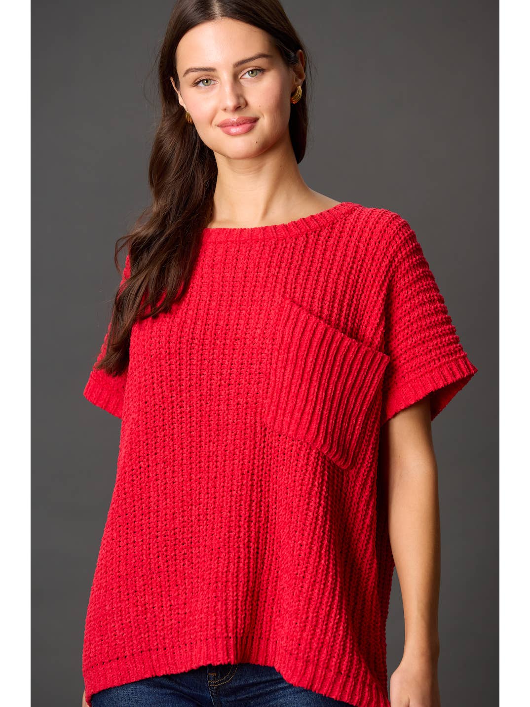 Lola Sweater in Cherry Red