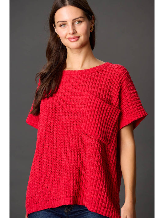 Lola Sweater in Cherry Red
