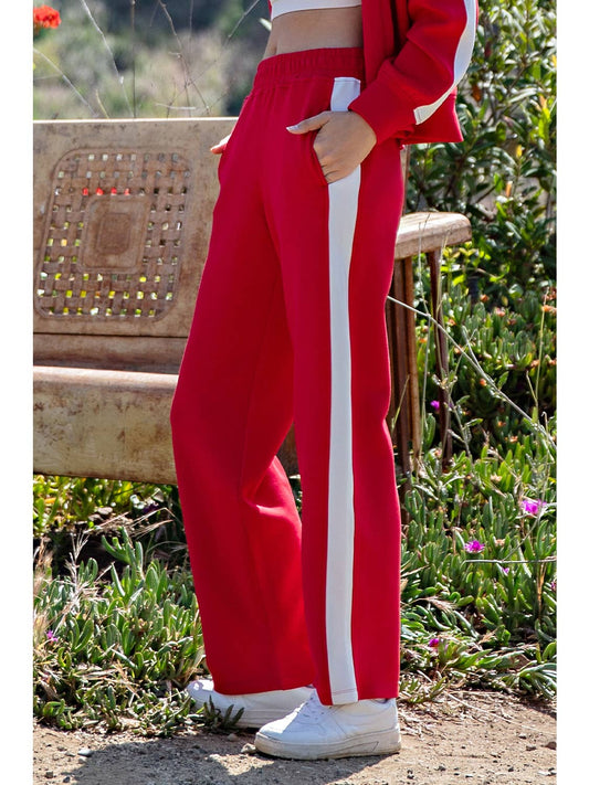 Chloe Scuba Pants in Red Stripe