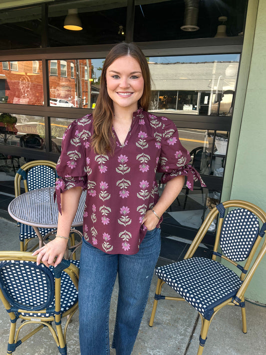 Corey Top in Wine