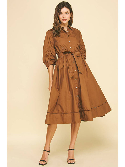 Macy Midi in Brown
