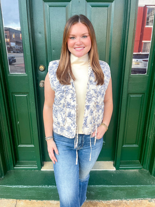 Gracie Vest in Blue Floral