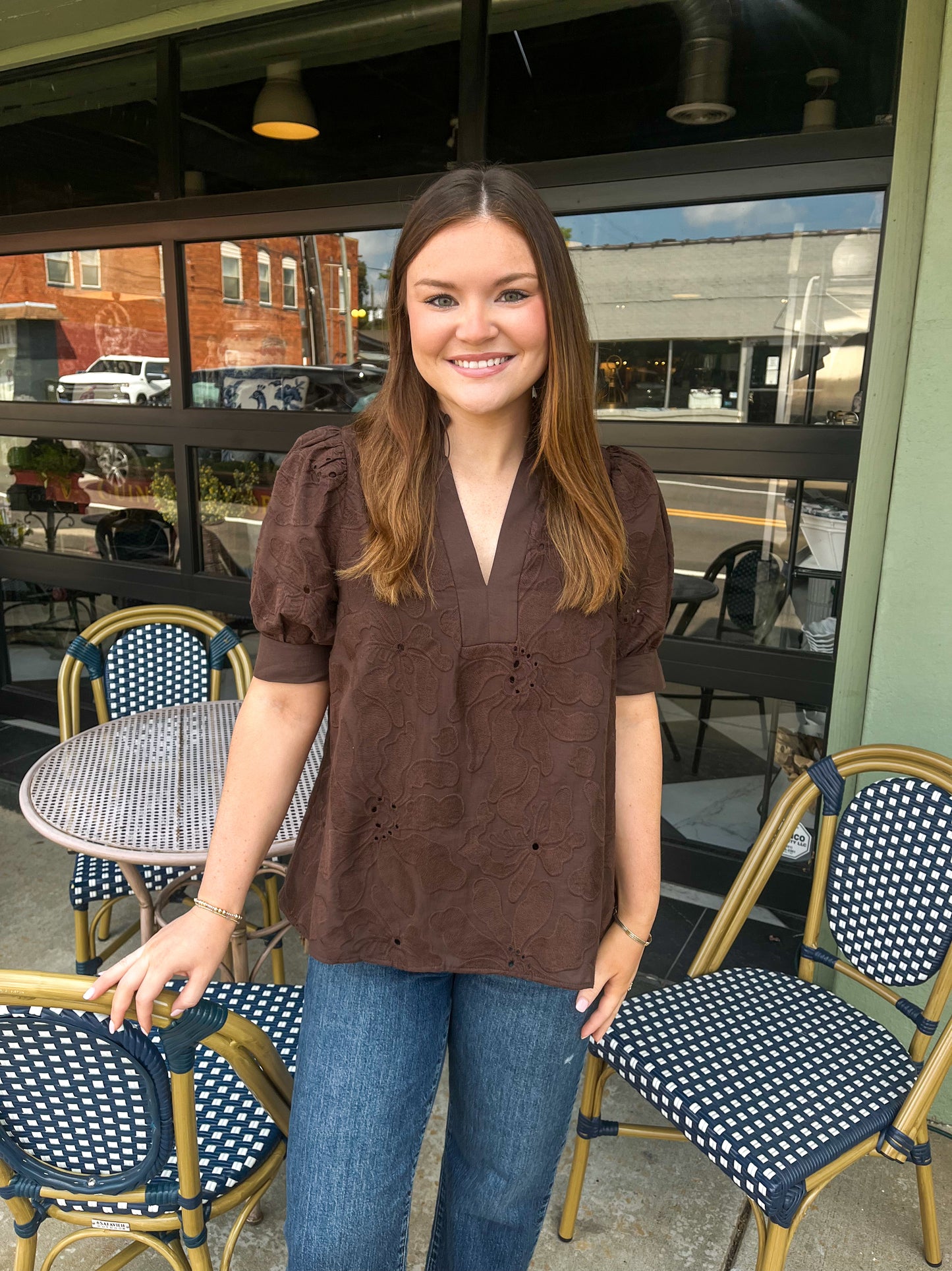 Zoey Top in Brown